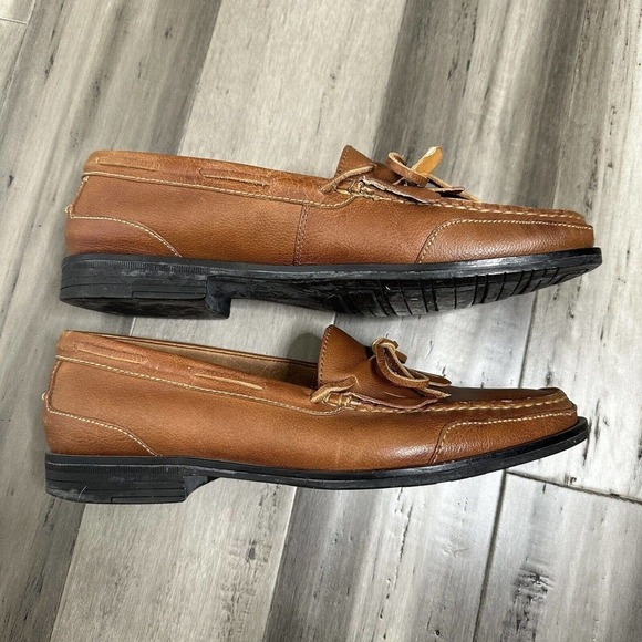 Cole Haan Men\'s Brown Leather Fringe Loafers Slip On Dress Shoes Size 11.5 main image 6